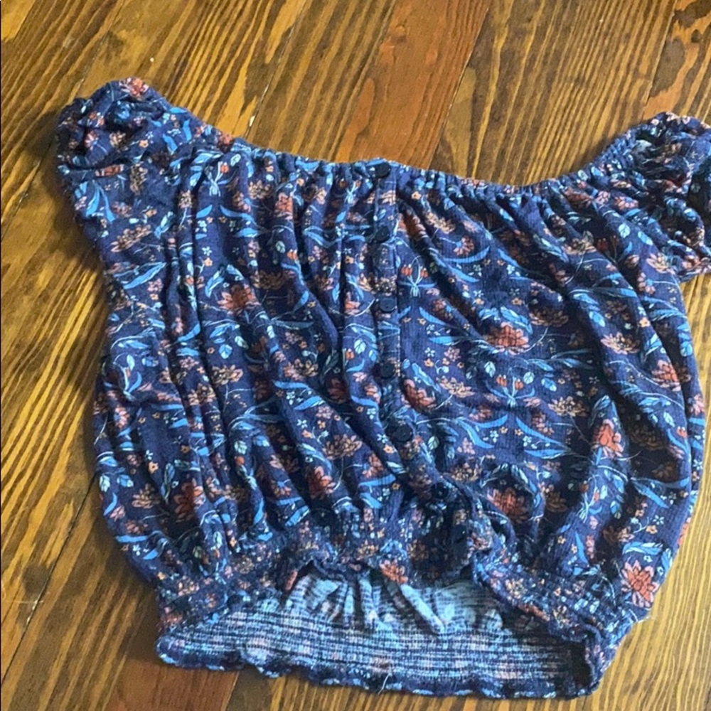 Floral Aeropostale Off The Shoulder Crop Top